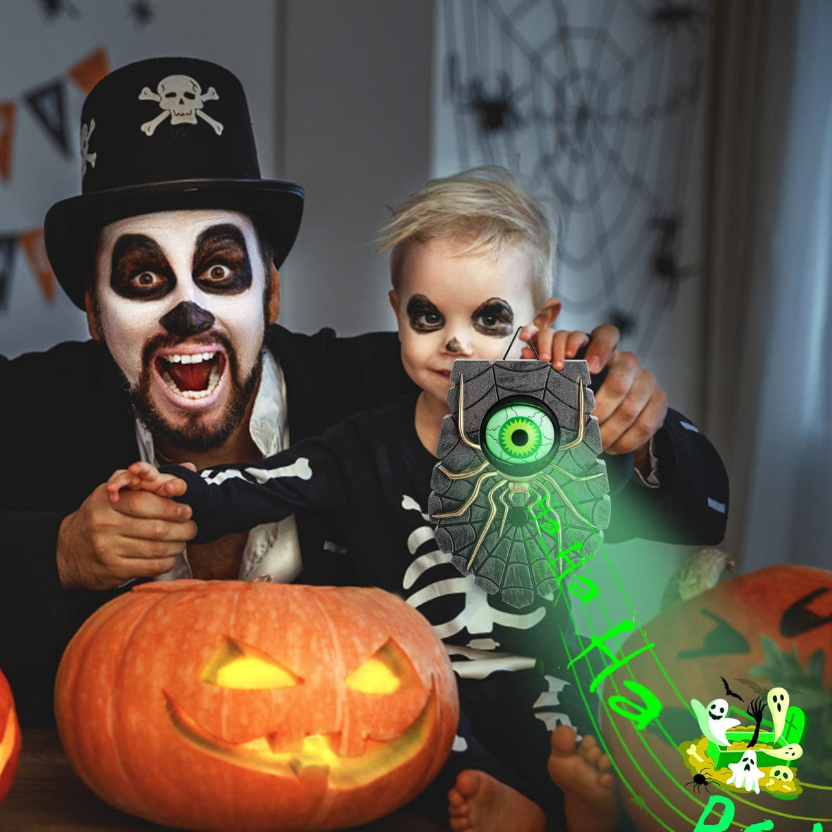 Halloween Decoration, Halloween Doorbell, Haunted Doorbell Animated Eyeball Halloween Decor with Spooky Sounds, Haunted House Halloween Prop Decoration