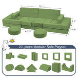 22Pcs Modular Kids Play Couch - Kids Couch for Playroom Bedroom Living Rooms Toddler Sofa for Inspiring Child Creativity，Children Convertible Foam Sofa