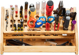 Bamboo Screwdriver Organizer Rack Desktop Hand Tool Stand and Repair Tool Storage Holder