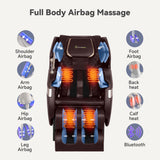 Real Relax 2024 Dual Core S Track Full Body Zero Gravity Massage Chair Recliner with App Control, Black