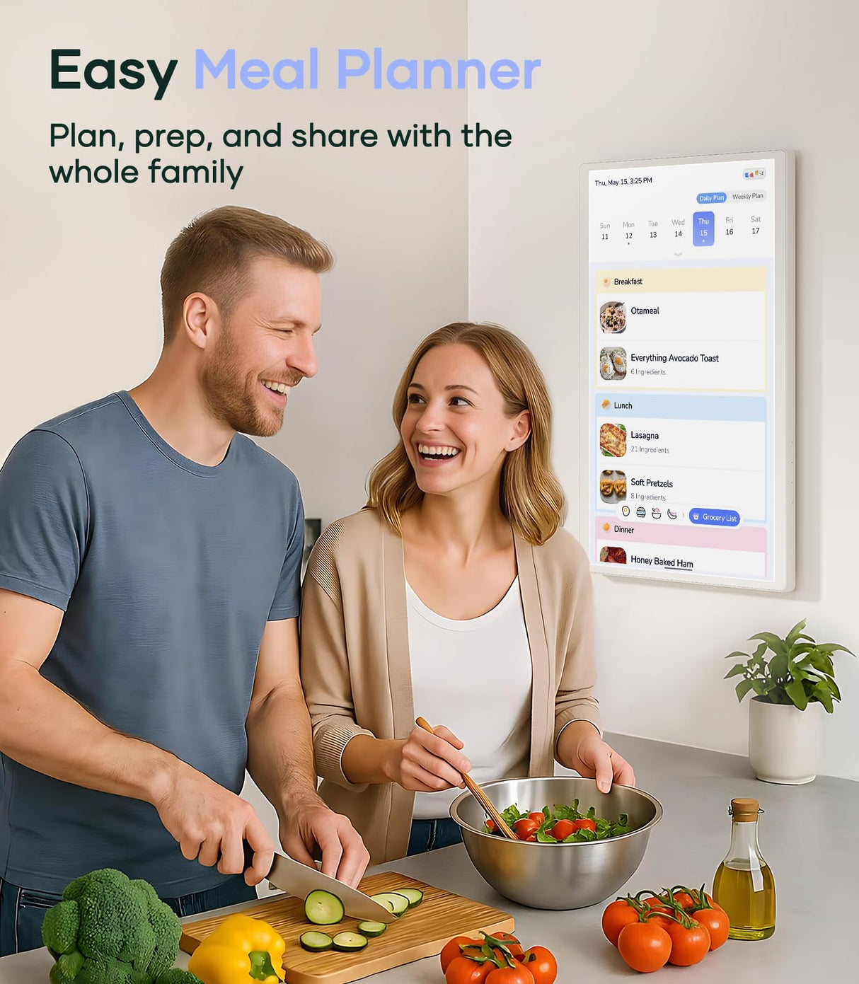 Cozyla 32 Inch Digital Calendar Wall Touch Screen Chore Chart To Do List Notepad Electronic Smart Calendar Digital for Family Meal Planner Support All App Via App Store Android Tablet Wall Mount Black