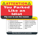PARTH iMPEX You Parked Like an Idiot Business Cards (Pack of 100) Bad Parking Cards 3.5"x2" Multi Reasons Violation stocking stuffers for adults
