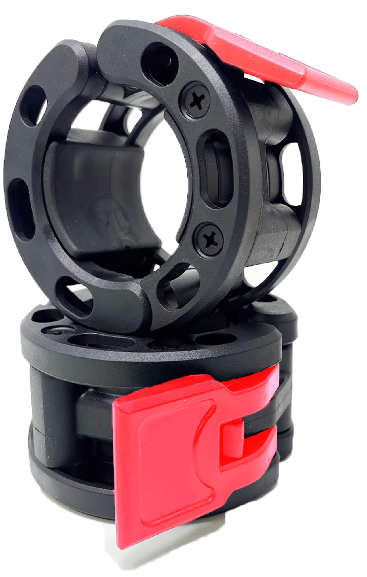 Clout Fitness Olympic Barbell Clamps Collars Quick Release Pair of Locking Weight Clips Fit 2 Inch Barbell for Weightlifting