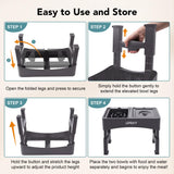 UPSKY 2-in-1 Elevated Dog Bowls Slow Feeder, 4 Height Adjustable Raised Bowls Stand, No Spill Dog Water Bowls, Anti-Slip Food and Water Bowl for Small Medium Dogs(Not Include Stainless Steel Bowl)