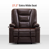 MCombo Power Lift Recliner Chair for Elderly, Lift Chair with Heat and Massage, USB Ports, Cup Holders, Faux Leather 7519 (Medium, Dark Brown)