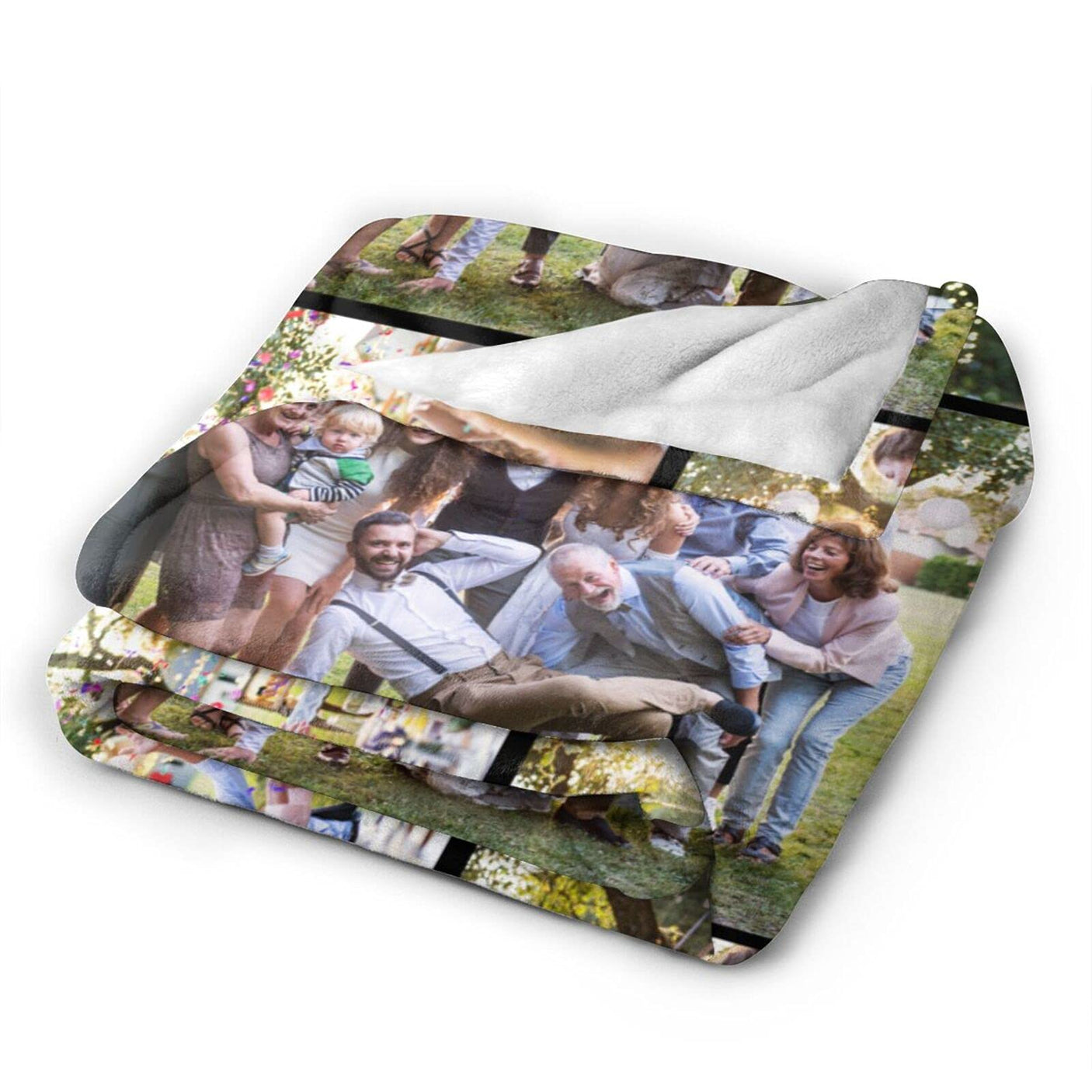 Custom Blanket with Photo Text Personalized Bedding Throw Blankets Customized Flannel Fleece Blankets for Family Birthday Wedding Gift Fits Couch Sofa Bedroom Living Room (1 Photos, 40"x50")