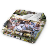Custom Blanket with Photo Text Personalized Bedding Throw Blankets Customized Flannel Fleece Blankets for Family Birthday Wedding Gift Fits Couch Sofa Bedroom Living Room (1 Photos, 40"x50")