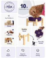 LE TAUCI Dog Bowls Slow Feeder Ceramic, 1.5 Cups Slow Feeding Dog Bowl Small Medium Breed, Puppy Slow Feeder Bowl for Fast Eater, Dog Dishes to Slow Down Eating, Puzzle Dog Food Bowl, Maze Purple
