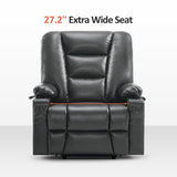 MCombo Power Lift Recliner Chair for Elderly, Lift Chair with Heat and Massage, USB Ports, Cup Holders, Faux Leather 7519 (Medium, Dark Brown)