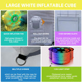 CZGBRO Inflatable Nightclub, 20x16.5x14FT Disco Air Cube Tent, Inflatable Night Club Square Gazebo Event Room Tent House for Event Exhibition Wedding Business/Private Use(White)