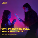 LIGHTSABER CHOPSTICKS LIGHT UP STAR WARS LED Glowing Light Saber Chop Sticks REUSABLE Sushi Lightup Sabers Bright LEDs - 8 Color Modes - 2 Pairs