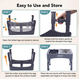UPSKY 2-in-1 Elevated Dog Bowls Slow Feeder, 4 Height Adjustable Raised Bowls Stand, No Spill Dog Water Bowls, Anti-Slip Food and Water Bowl for Small Medium Dogs(Not Include Stainless Steel Bowl)
