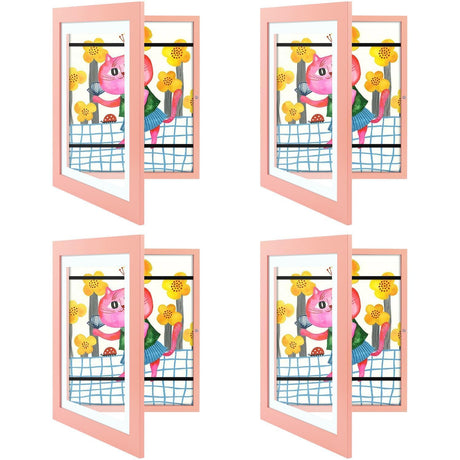 Golden State Art, 10x12.5 Kids Art Frames, Front-Opening Picture Frame Great for Kids Drawings, Artworks, Children Art Projects, Schoolwork, Home or Office (Walnut Set of 2)