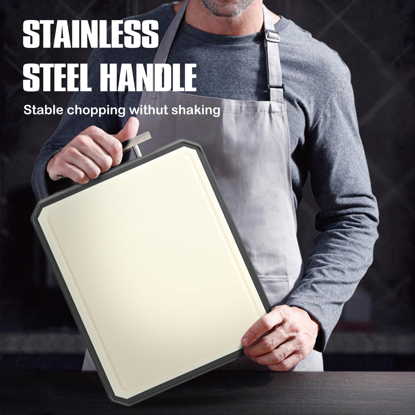SNOWCLAD Stainless Steel Cutting Board,Double Sided Steel Cutting Boards for kitchen,Stainless Steel/Wheat straw pp Large Board for meat,non toxic Chopping,16 * 11 Inch,Dishwasher Safe