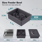 UPSKY 2-in-1 Elevated Dog Bowls Slow Feeder, 4 Height Adjustable Raised Bowls Stand, No Spill Dog Water Bowls, Anti-Slip Food and Water Bowl for Small Medium Dogs(Not Include Stainless Steel Bowl)