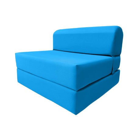 D&D Futon Furniture Sleeper Chair Folding Bed, Studio Sofa Guest Folded Mattress, High Density Foam (70 x 24 x 6, Navy Blue)