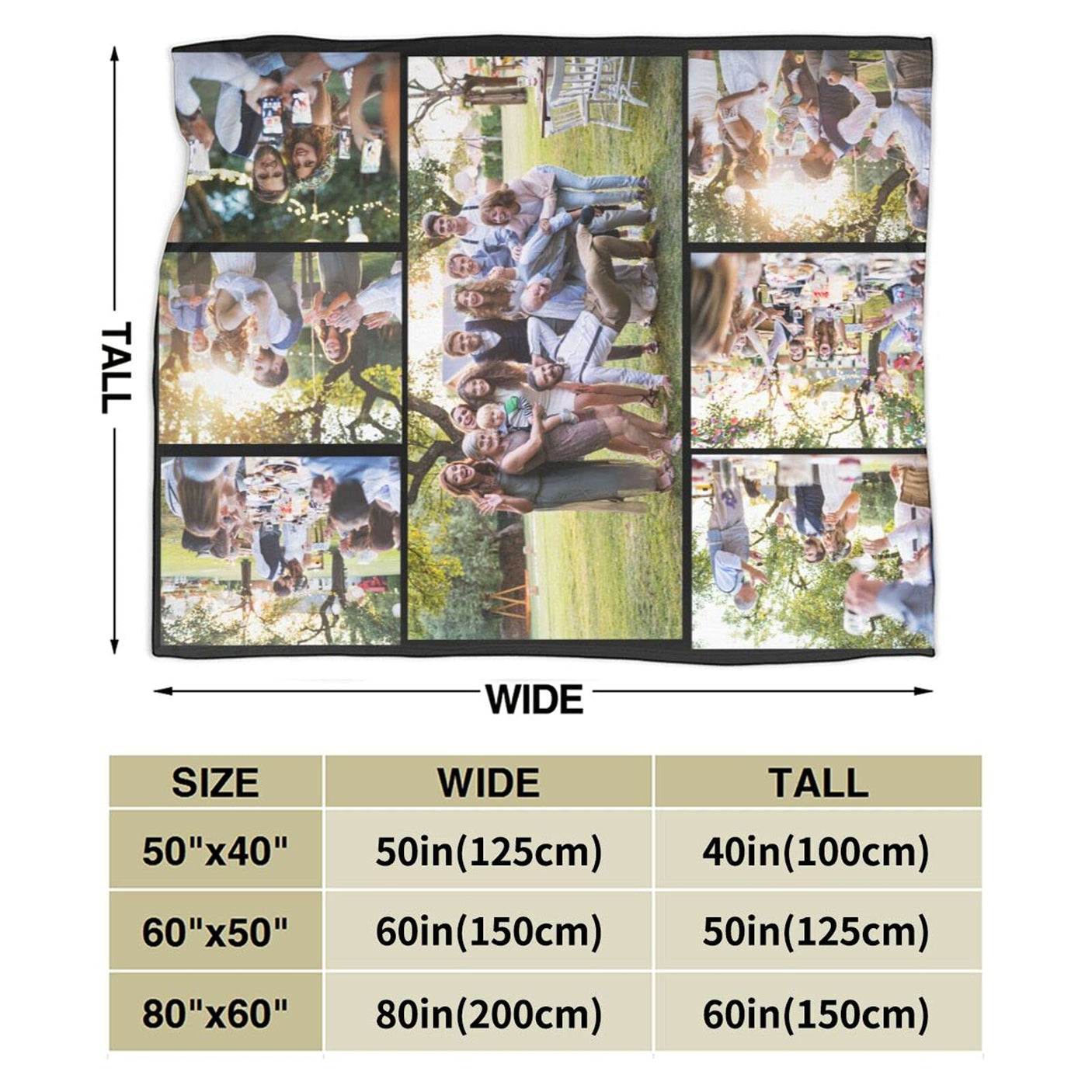 Custom Blanket with Photo Text Personalized Bedding Throw Blankets Customized Flannel Fleece Blankets for Family Birthday Wedding Gift Fits Couch Sofa Bedroom Living Room (1 Photos, 40"x50")