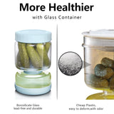 WhiteRhino Pickle Jar with Strainer Flip,34oz Pickle Container Pickle and Olive Hourglass Jar,Glass Flip Pickle Jar Juice Separator Jar with Airtight Lid for Jalapeno Gherkin