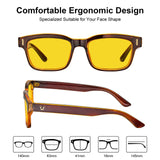 CARFIA Night Vision Glasses Driving for Men Women Anti-glare,Safety HD Yellow Lens Fishing Golf Narrow Face Glasses