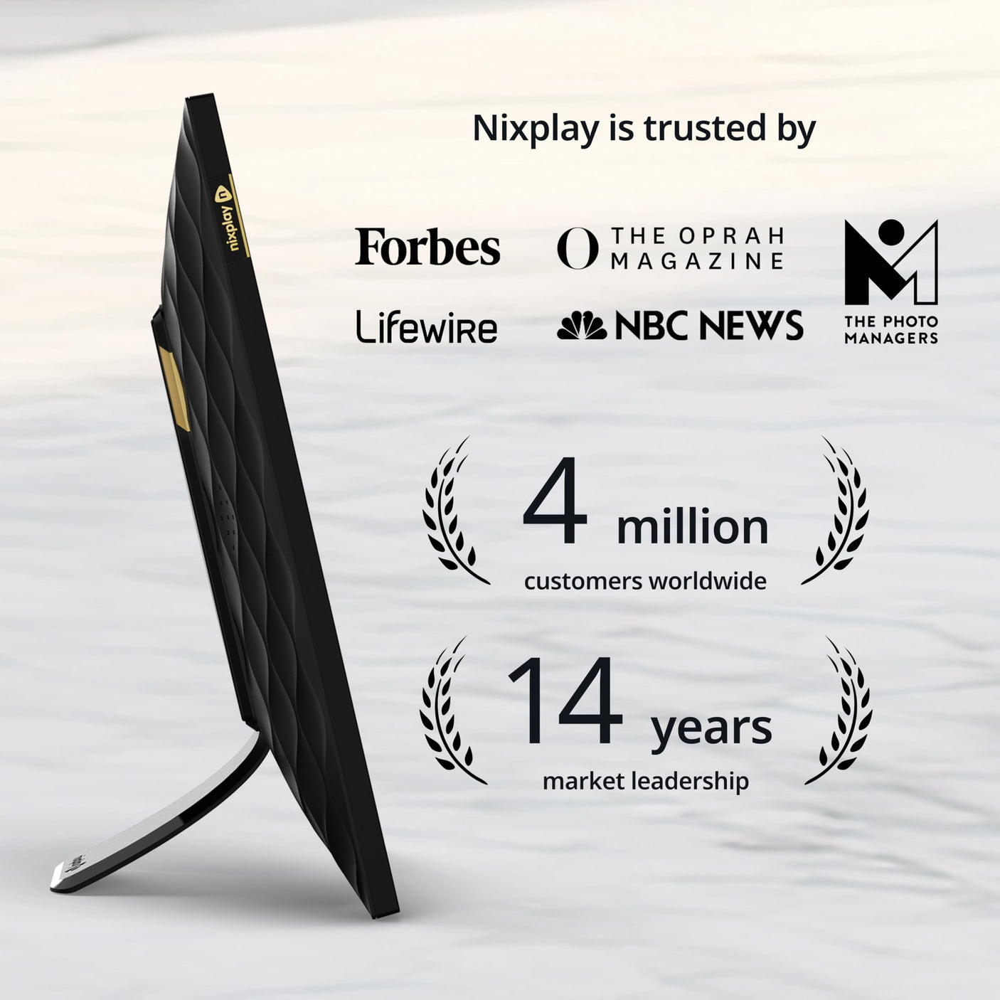 Nixplay Digital Picture Frame [AI-Enhanced] Stunning HD Touch Screen Display | Perfect Digital Picture Frame for Gifting | Auto-Rotation Feature, Securely Share Photos/Videos via Email or App | 10.1"