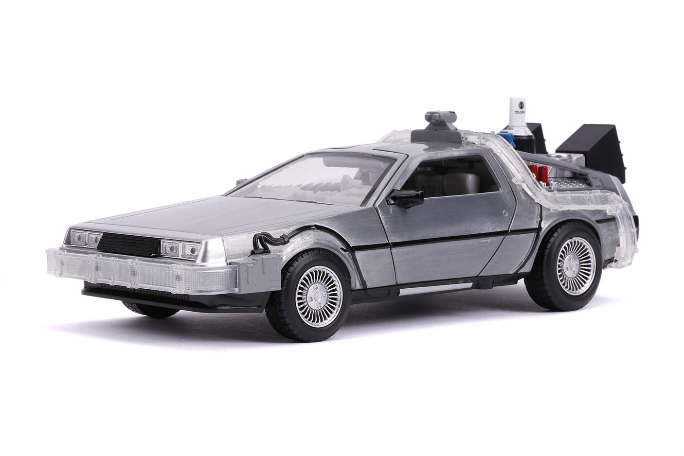 Jada Back to The Future Part II 1:24 Time Machine Die-cast Car Light Up Feature, Toys for Kids and Adults