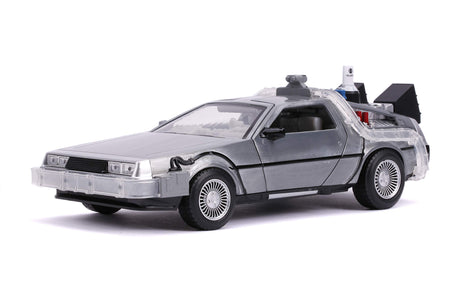 Jada Back to The Future Part II 1:24 Time Machine Die-cast Car Light Up Feature, Toys for Kids and Adults