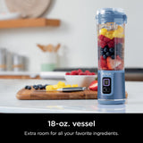 Ninja BC155PS Blast Two-Pack Portable Blender, Cordless, 18oz. Vessel, Personal Blender-for Shakes & Smoothies, BPA Free, Leakproof-Lid & Sip Spout, Rechargeable, Dishwasher Safe Parts, Peach & Stone