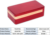 DC-BEAUTIFUL Impossible Puzzle Master Secret Opening Wooden Red Magic Box With Secret Drawer - Mysterious Gift Puzzle