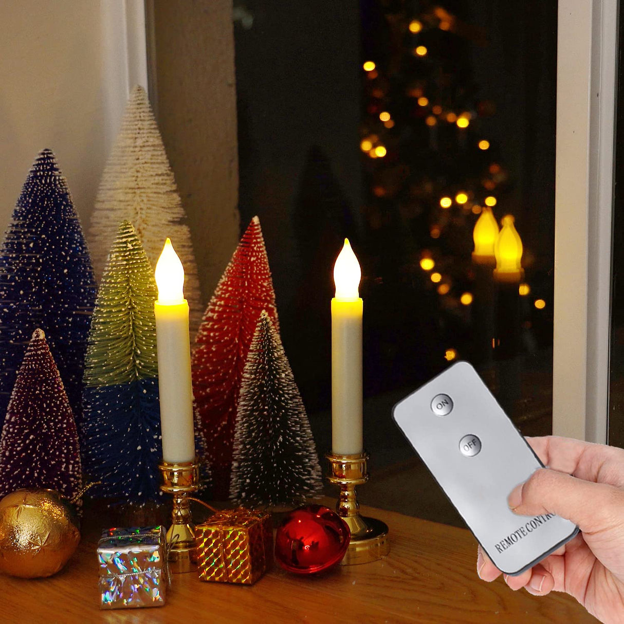 20 Pcs Floating Candles with Wand, Hanging Candles with Timer, Magic Deco Candles Flickering Warm Light, Flameless Taper Candles with Wand Remote, LED Candlesticks for Birthday Halloween Party Decor