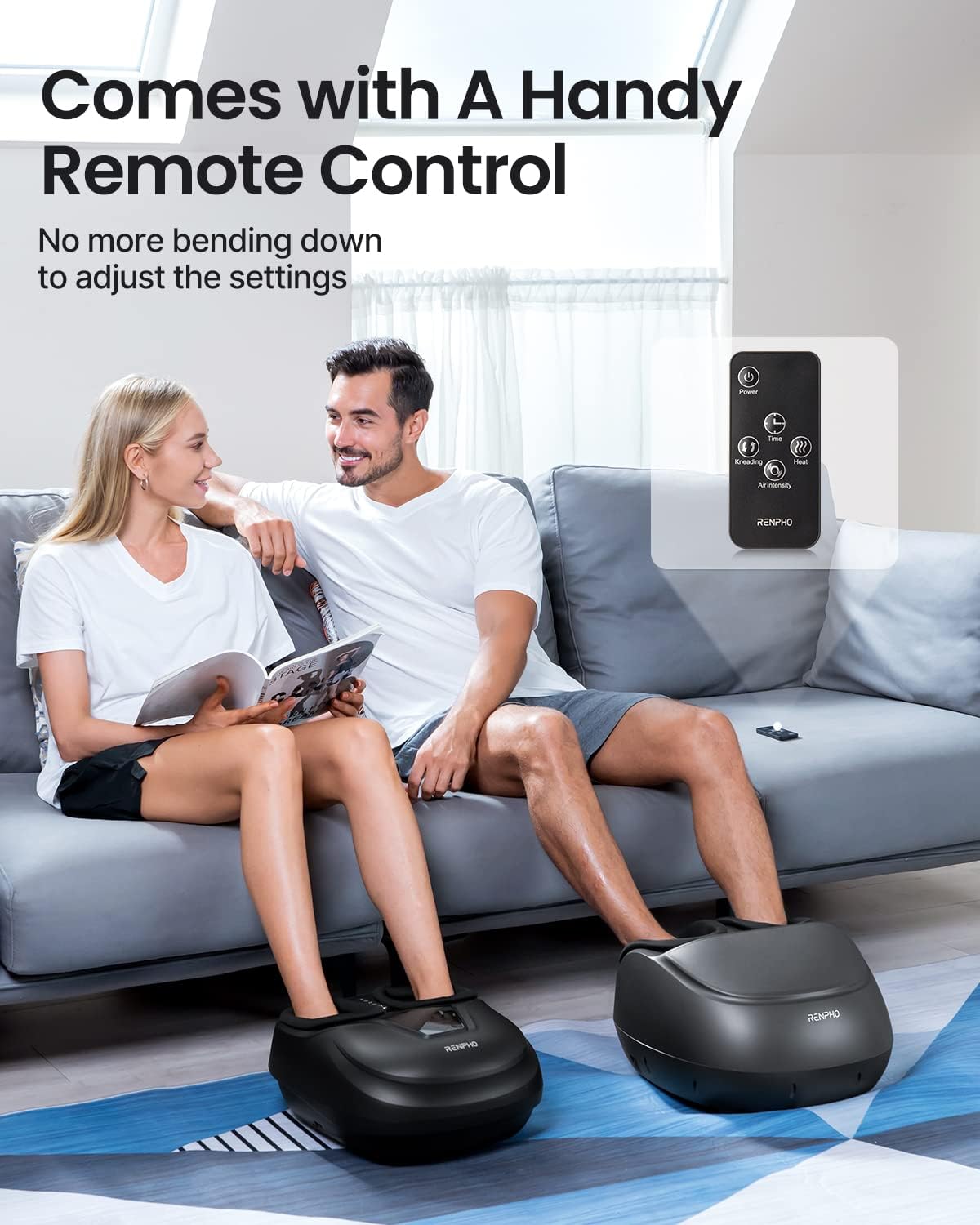 RENPHO Foot Massager with Heat, FSA & HSA Eligible, Christmas Gifts for Women Men, Shiatsu Foot Massager for Foot Care, Electric Foot Massage with Remote, Fits Up to Size 13 Feet