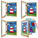 Golden State Art, 10x12.5 Kids Art Frames, Front-Opening Picture Frame Great for Kids Drawings, Artworks, Children Art Projects, Schoolwork, Home or Office (Walnut Set of 2)