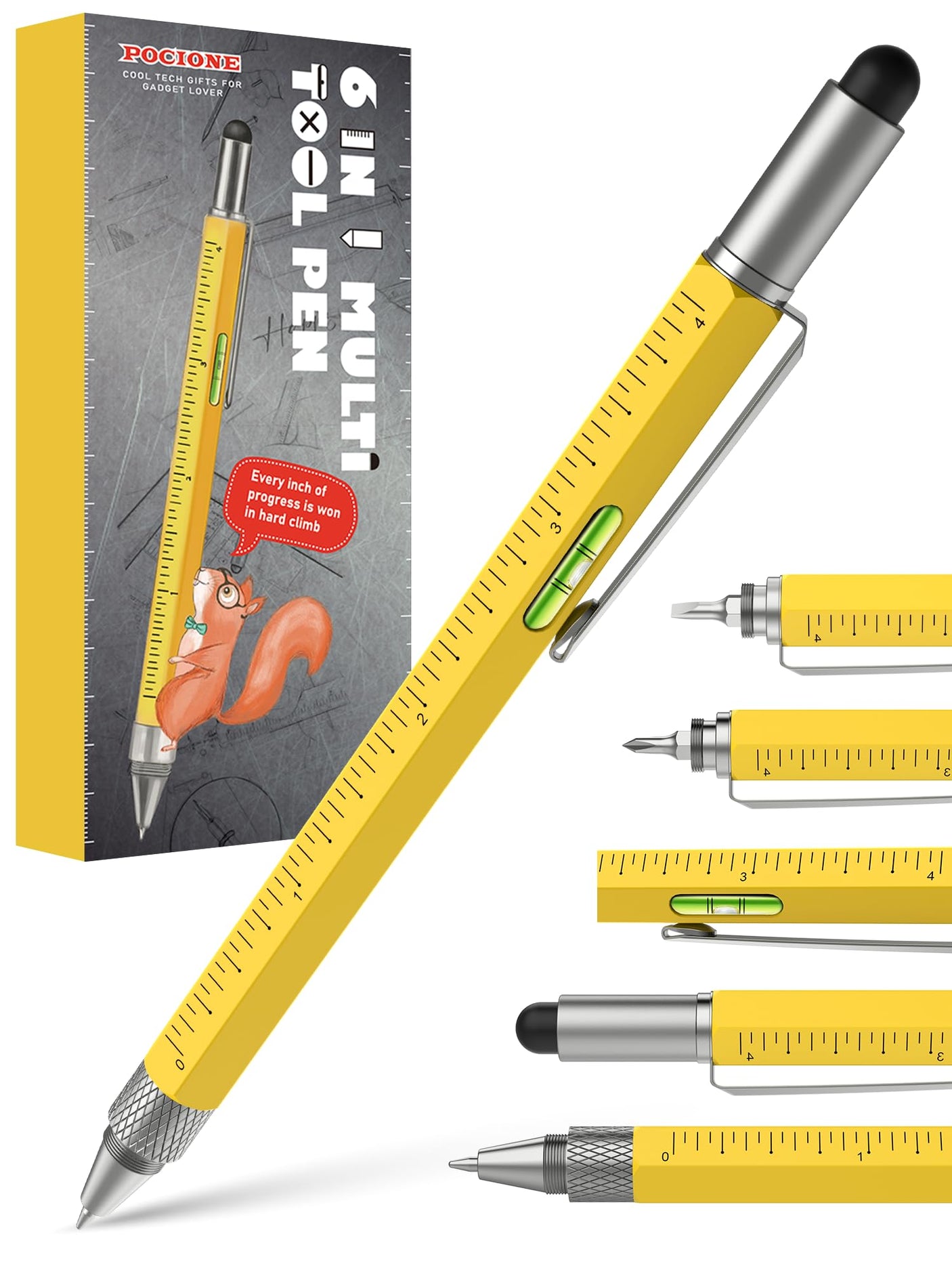 Birthday Gifts for Men Multitool Pen: Fathers Day Mens Gifts for Dad Him Husband Cool Gadgets EDC Tools for Men, Father's Day Gift from Daughter Wife Son, Woodworker Carpenter Construction Tool Gift