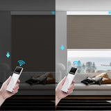 Motorized Smart Blind for Window with Remote Control, Automatic Blackout Roller Shade Customizable Size,with Valance Child Safety Rechargeable Battery Blinds (Full Blackout Black)
