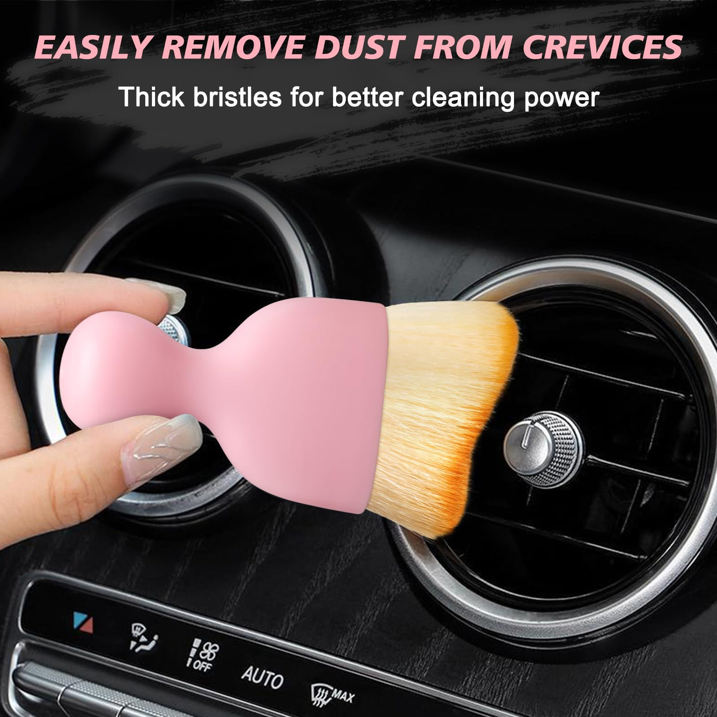 Ouzorp Car Interior Dust Brush, Car Detailing Brush, Soft Bristles Detailing Brush Dusting Tool for Automotive Dashboard, Air Conditioner Vents, Leather, Computer,Scratch Free