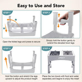 UPSKY 2-in-1 Elevated Dog Bowls Slow Feeder, 4 Height Adjustable Raised Bowls Stand, No Spill Dog Water Bowls, Anti-Slip Food and Water Bowl for Small Medium Dogs(Not Include Stainless Steel Bowl)