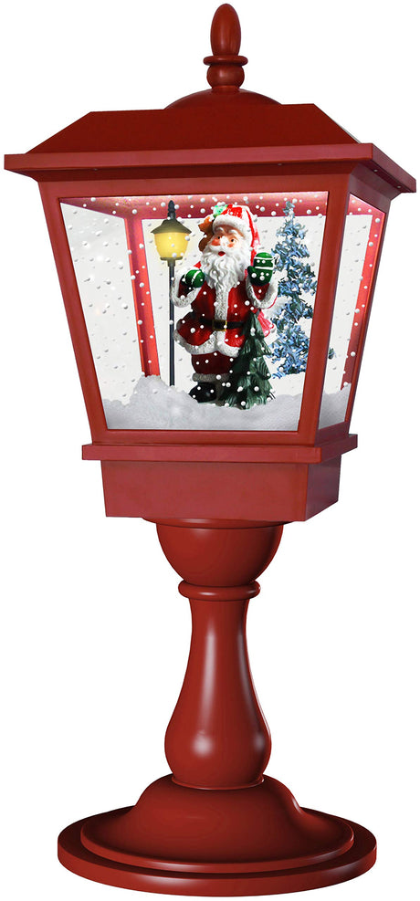 Fraser Hill Farm 29-in. Snowing Musical Christmas Tree with Warm White LED Lights, 25 Christmas Carols, Decorations, Star Topper, and Red Umbrella Base, Festive Xmas Decor for Foyer and Family Room