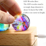 7 Chakra Natural Healing Spheres with LED Wooden Stand 40mm Crystal Quartz Stones for Meditation Positive Energy Night Light Decoration Balls Set for Home