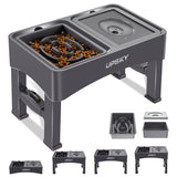 UPSKY 2-in-1 Elevated Dog Bowls Slow Feeder, 4 Height Adjustable Raised Bowls Stand, No Spill Dog Water Bowls, Anti-Slip Food and Water Bowl for Small Medium Dogs(Not Include Stainless Steel Bowl)