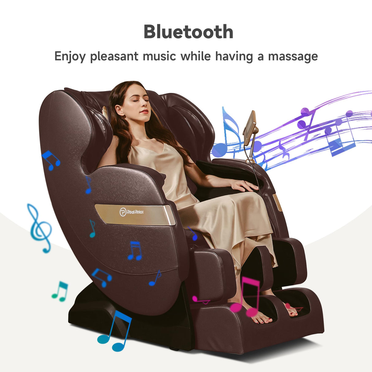 Real Relax 2024 Dual Core S Track Full Body Zero Gravity Massage Chair Recliner with App Control, Black
