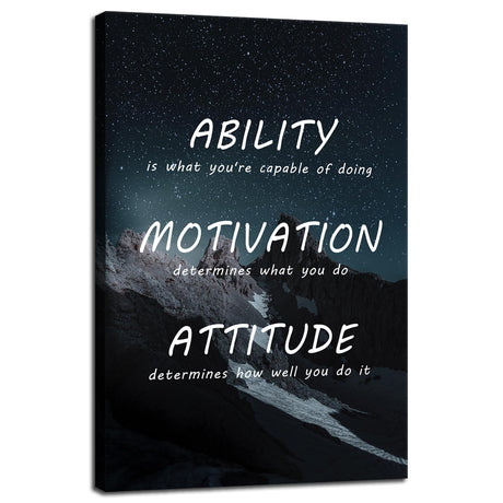 Inspirational Office Wall Decor Motivational Discipline Noun Canvas Wall Art Posters Prints Entrepreneur Quote Wall Picture Paintings Artwork Home Bedroom Framed Ready to Hang[12''W X 18''H]