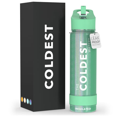Coldest Insulated Water Bottle with Straw Lid - Stainless Steel Metal Thermos for Men & Women (Matte Black, 32 oz)