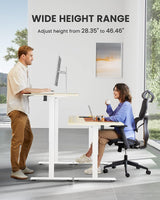 ErGear Height Adjustable Electric Standing Desk, 55 x 28 Inches Sit Stand up Desk, Large Memory Computer Home Office Desk with Two-Piece Desktop (Black)