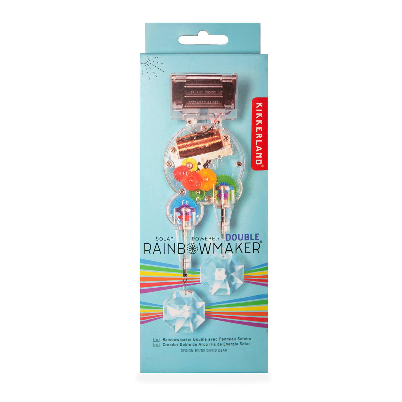 Kikkerland Solar Powered Rainbow Maker – Prism Suncatcher, Fun Home Window Decor – Unique Gift for Christmas & Birthdays – Single Crystal
