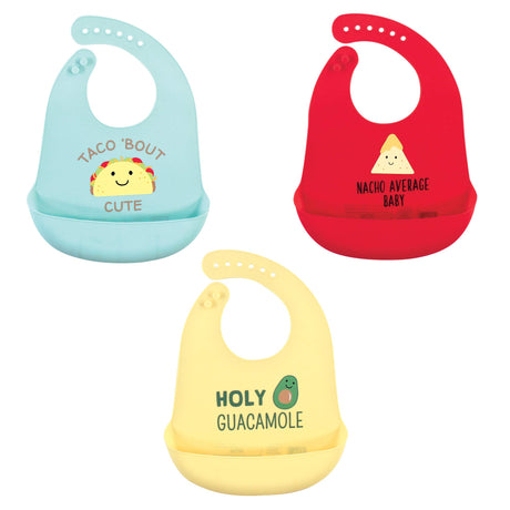 Hudson Baby Unisex Baby Silicone Bibs, Perfect Gentlemen, One Size