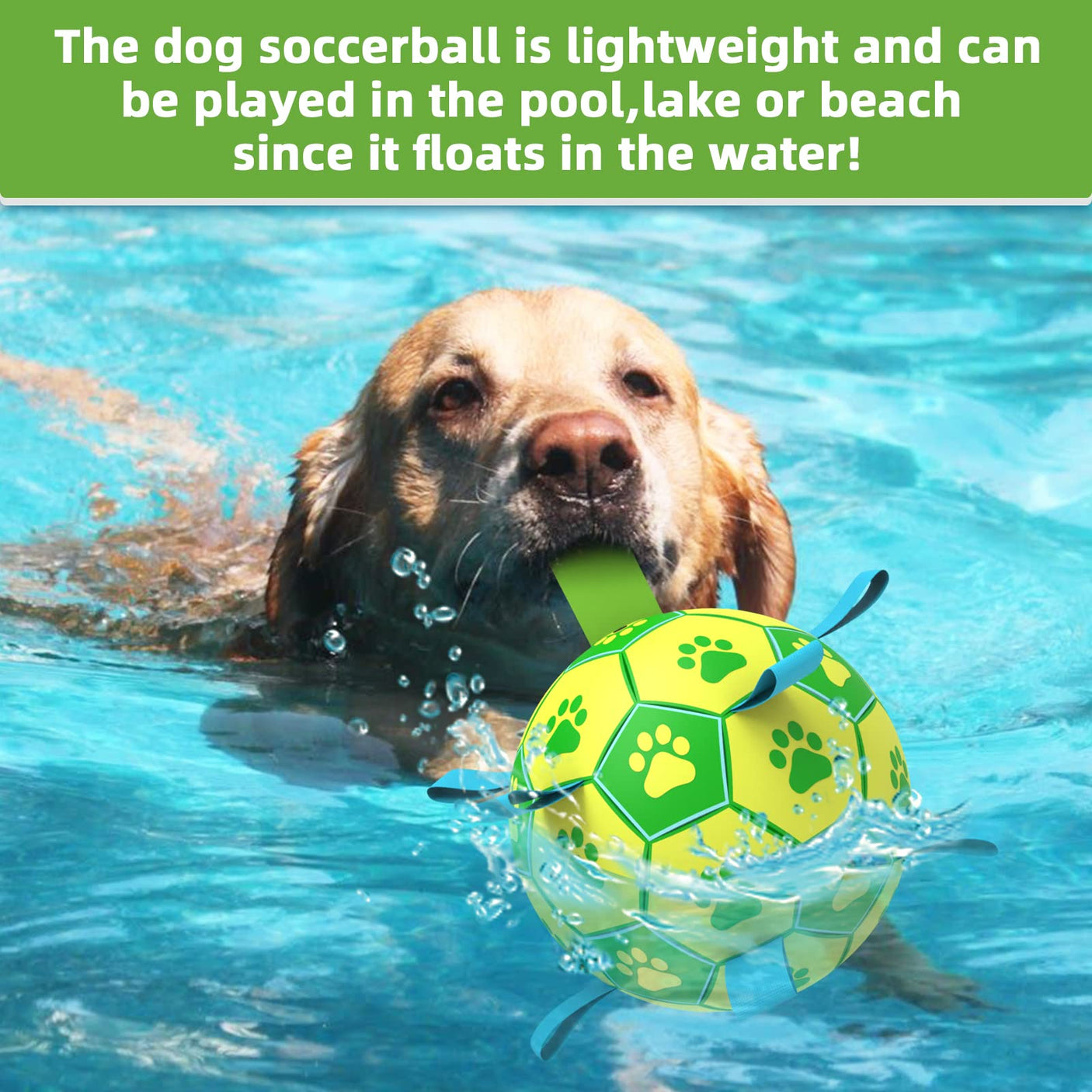 QDAN Premium Dog Toys Balls, Dog Soccer Ball with Straps, Dog Birthday Gifts, Herding Ball, Durable Balls for Small Medium Pet, Puppy Outdoor Toy, Pet Training Soccer Ball, World Cup Soccer (6 Inch)