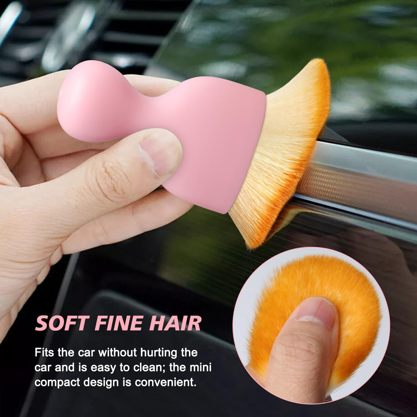Ouzorp Car Interior Dust Brush, Car Detailing Brush, Soft Bristles Detailing Brush Dusting Tool for Automotive Dashboard, Air Conditioner Vents, Leather, Computer,Scratch Free