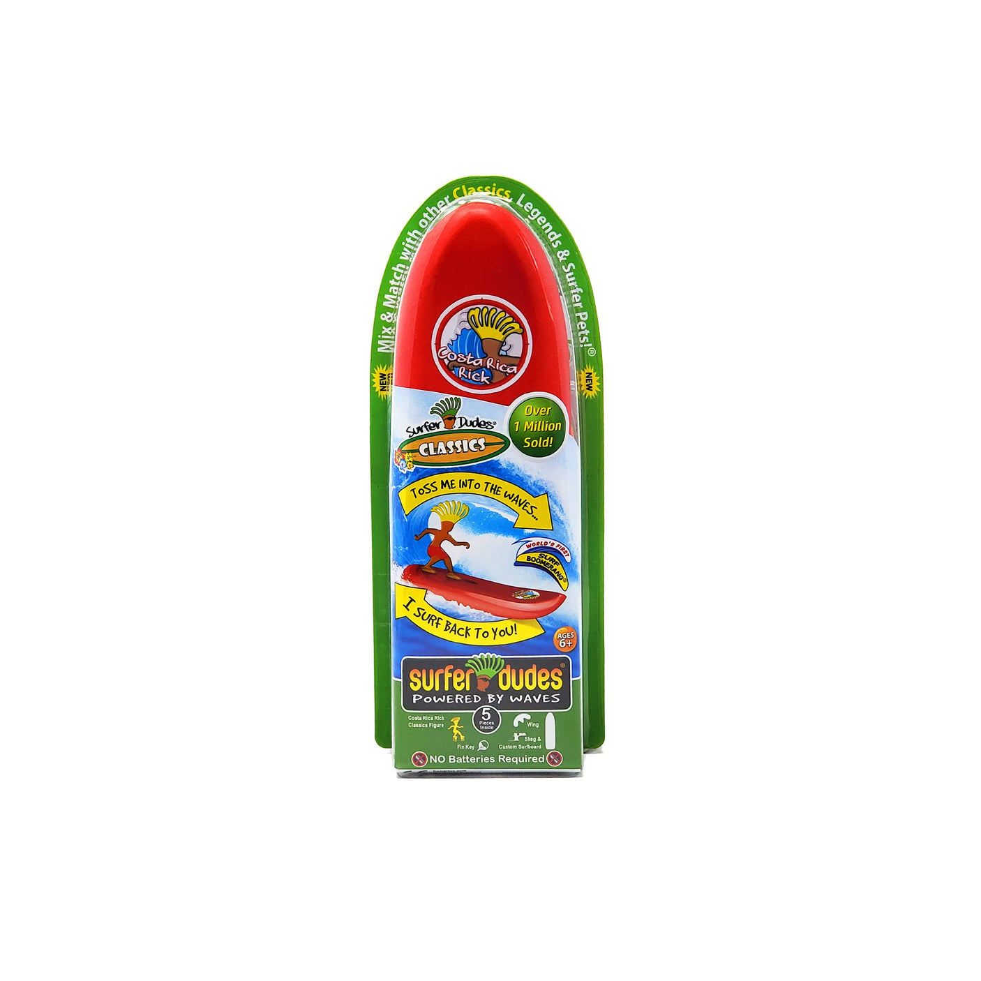 Surfer Dudes Classics Wave Powered Mini-Surfer and Surfboard Toy - J-Bay Jack