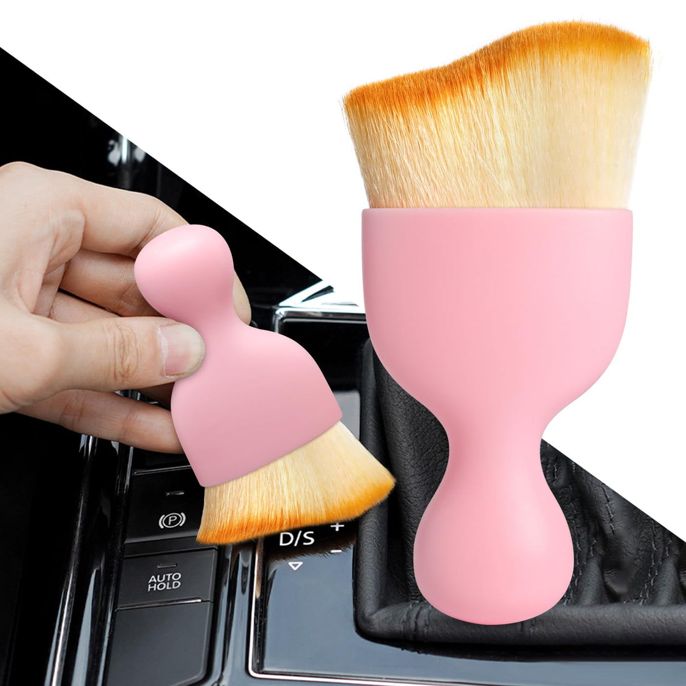 Ouzorp Car Interior Dust Brush, Car Detailing Brush, Soft Bristles Detailing Brush Dusting Tool for Automotive Dashboard, Air Conditioner Vents, Leather, Computer,Scratch Free