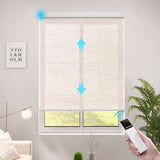 Motorized Smart Blind for Window with Remote Control, Automatic Blackout Roller Shade Customizable Size,with Valance Child Safety Rechargeable Battery Blinds (Full Blackout Black)