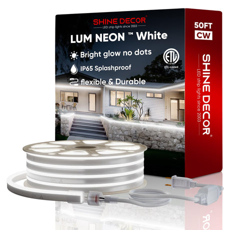 Shine Decor LED RGB Neon Rope Lights AC 120V, Expandable & Cuttable Bright Strip Lighting with Remote, Dimmable Color Changing, ETL Cold-Resistant & IP65 Waterproof for in&Outdoor, 10x20mm, 131.2FT